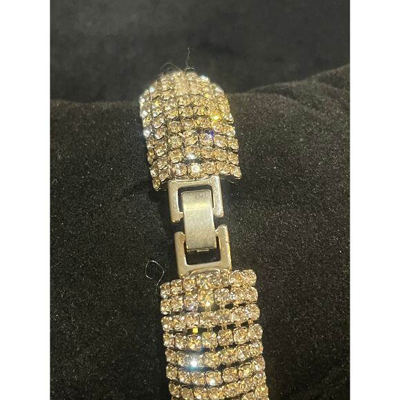 Vintage Matching Set - Rhinestone 36" Rhinestone Necklace AND Bracelet - Picture 4 of 9